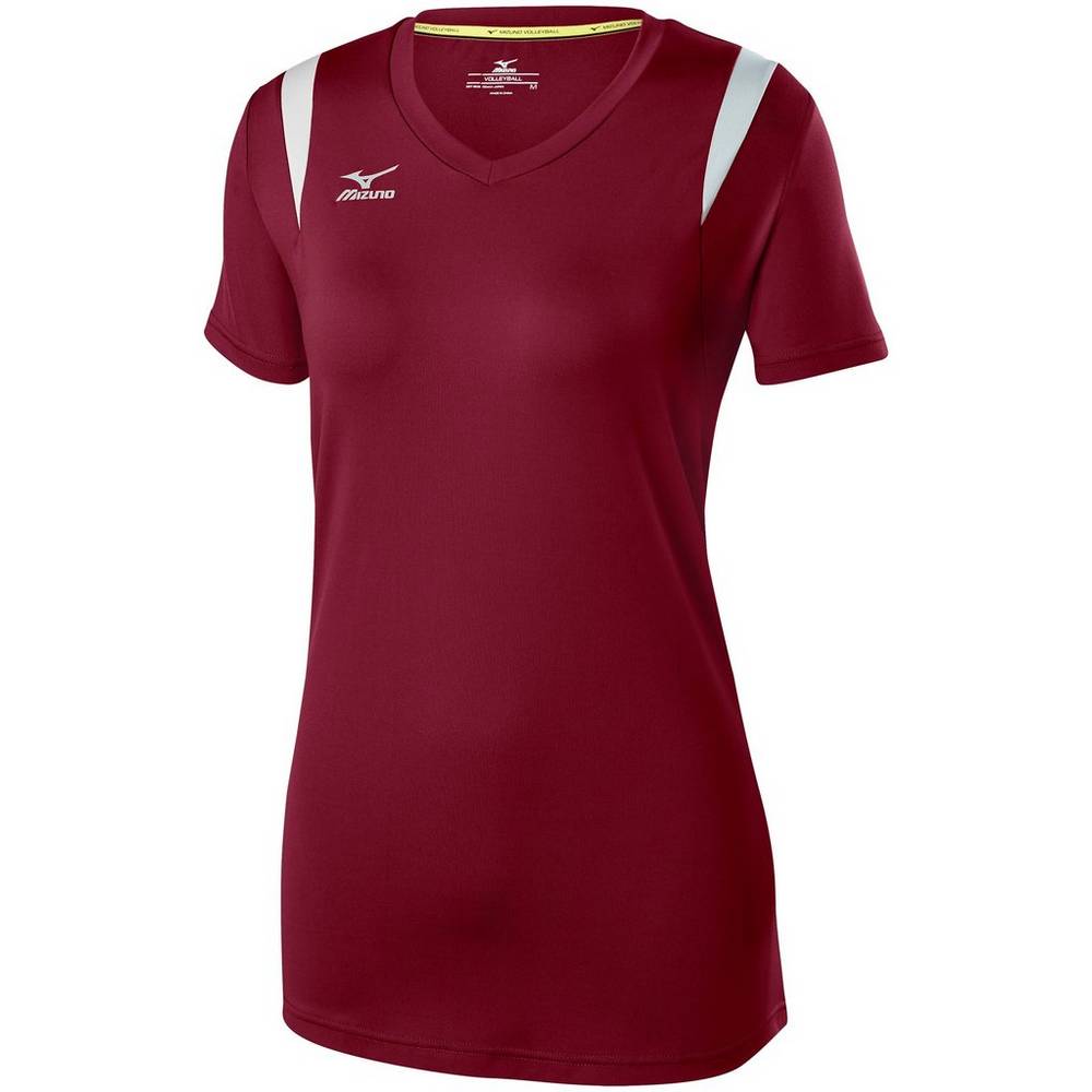 Womens Mizuno Balboa 5.0 Long Sleeve Volleyball Jersey Burgundy/Silver Philippines (JTEHIV517)